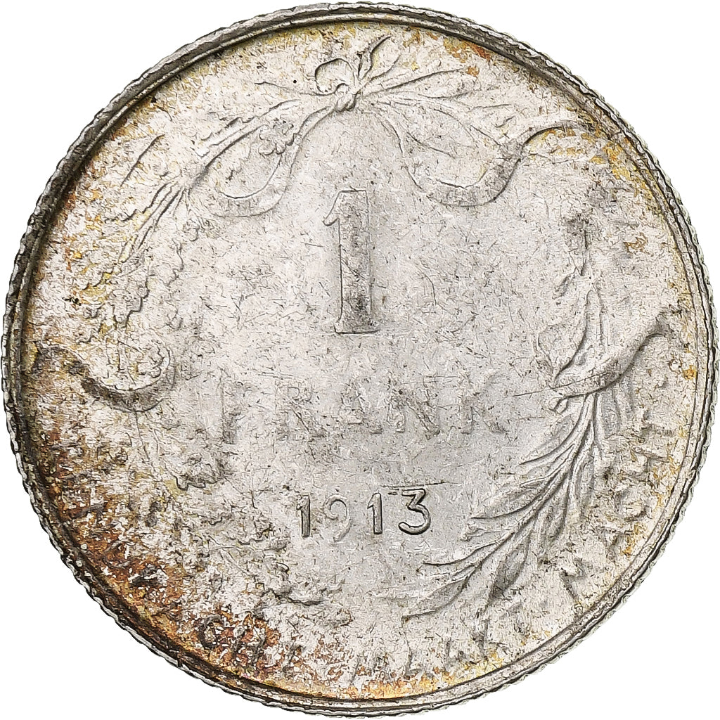 Belgio, Albert I, Franc, 1913, Argento, BB+, KM:73.1
