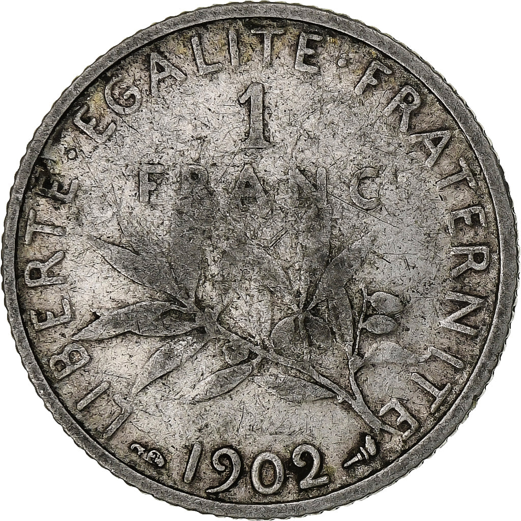 France, Franc, Semeuse, 1902, Paris, Argent, TB, Gadoury:467, KM:844.1