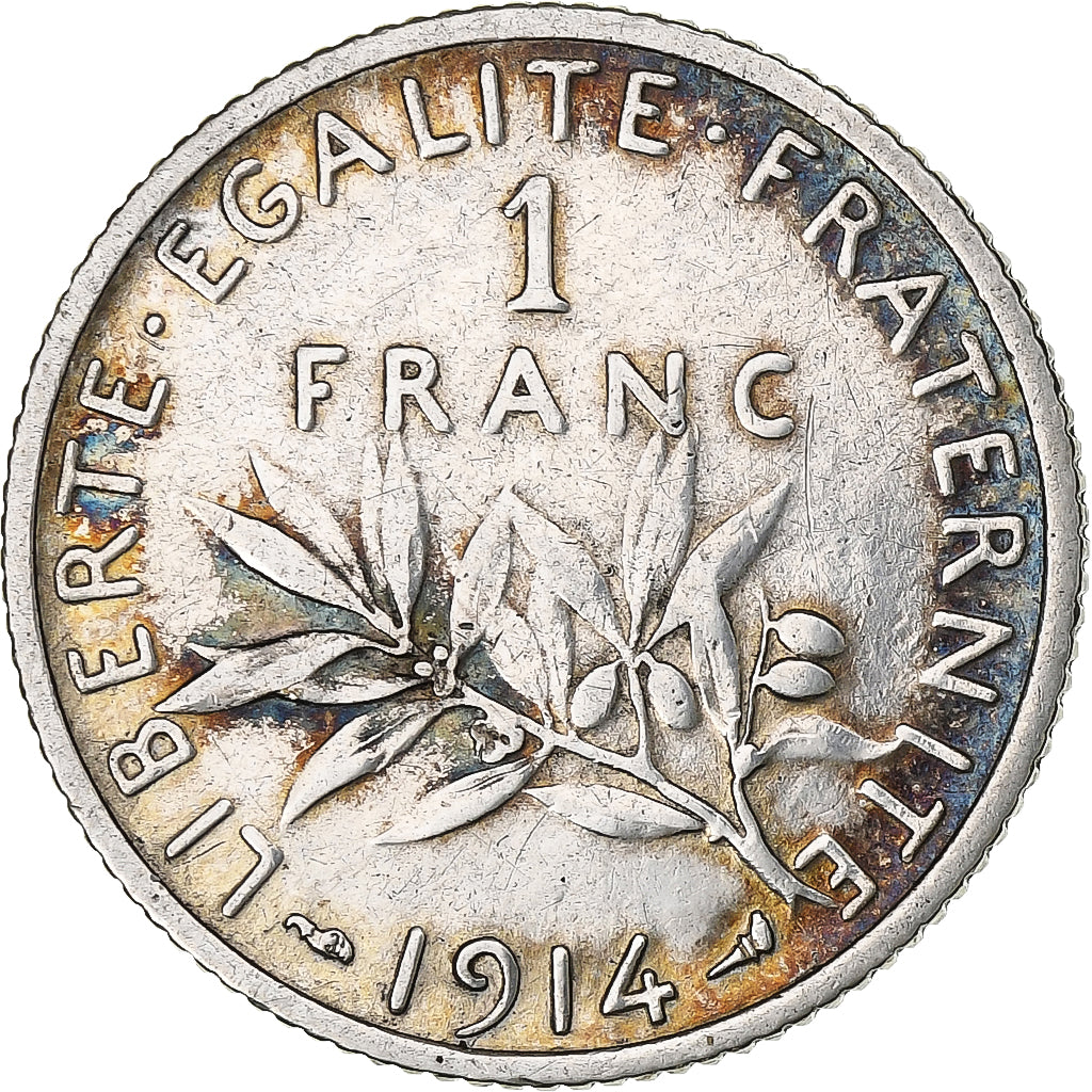 France, Franc, Semeuse, 1914, Paris, Argent, TTB, Gadoury:467, KM:844.1