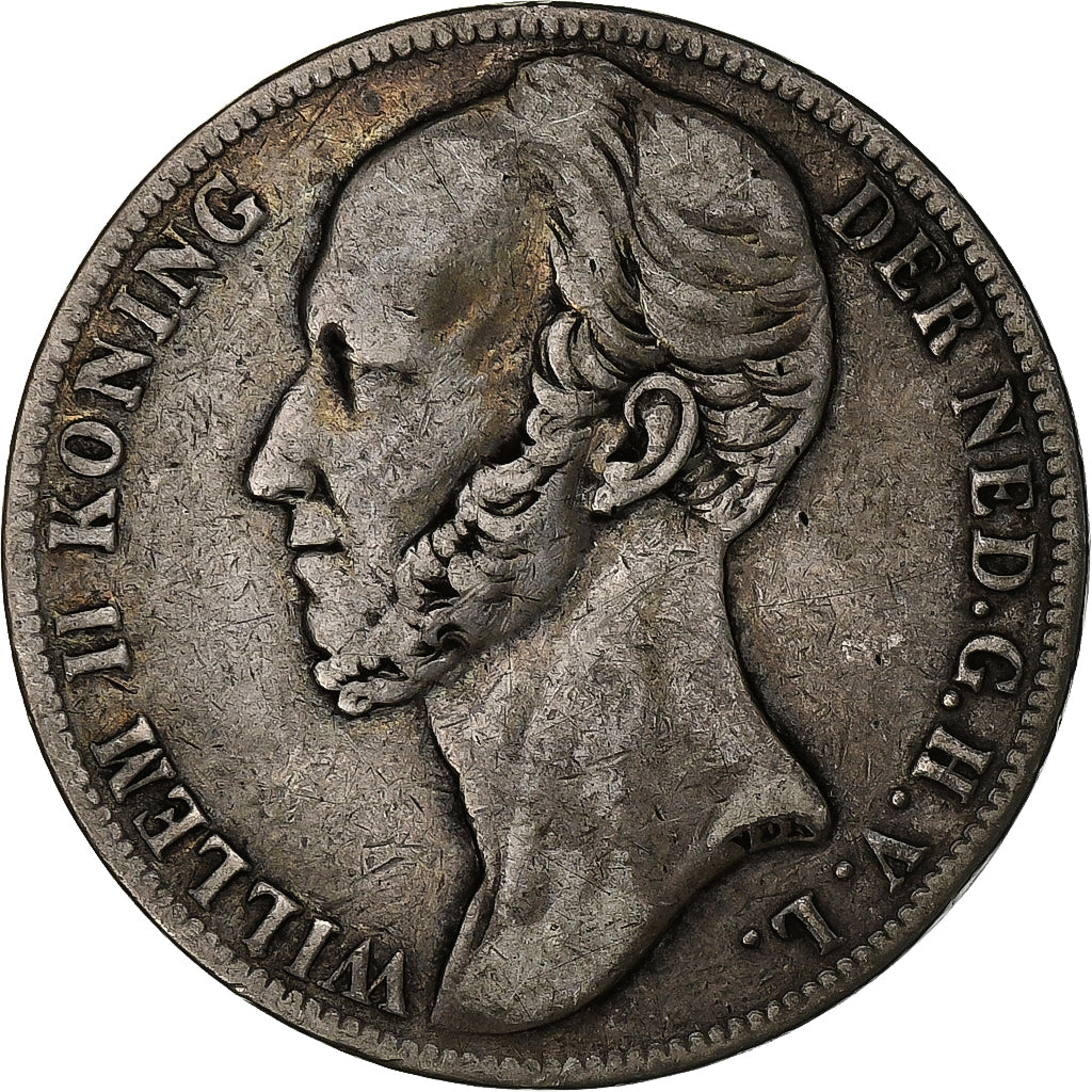 Netherlands, William II, Gulden, 1848, Silver, VF(30-35), KM:66