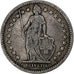Suiza, 2 Francs, 1878, Bern, Plata, BC+, KM:21