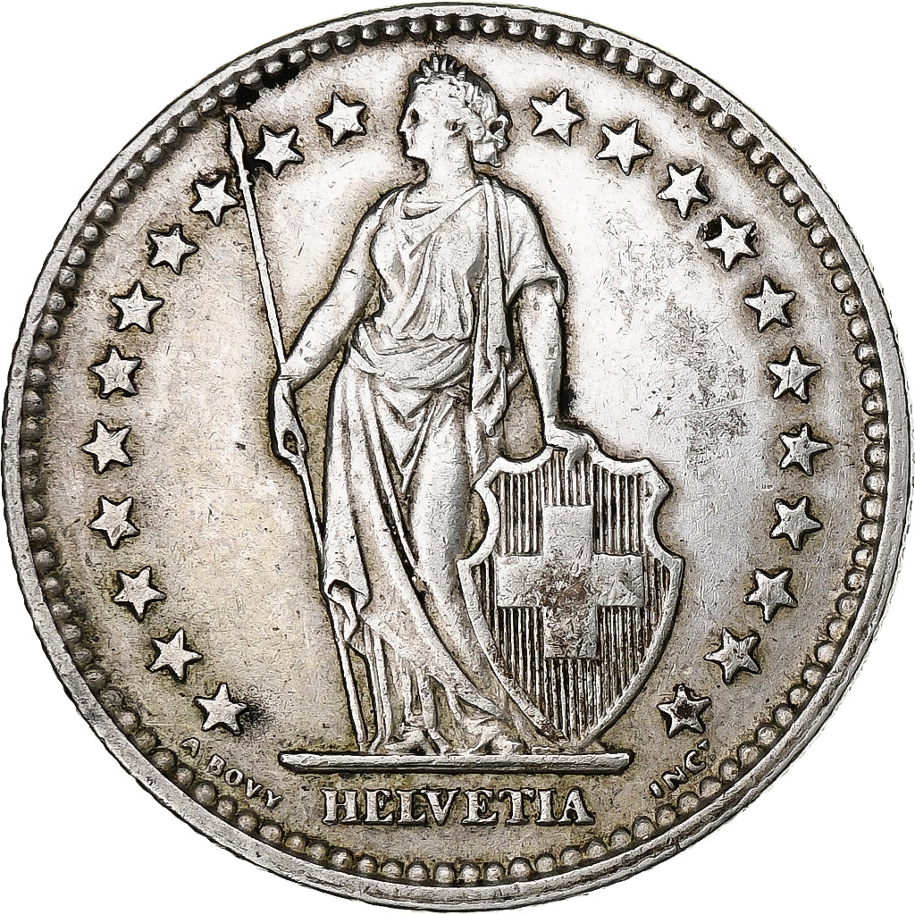 Switzerland, 2 Francs, 1914, Bern, Silver, AU(50-53), KM:21