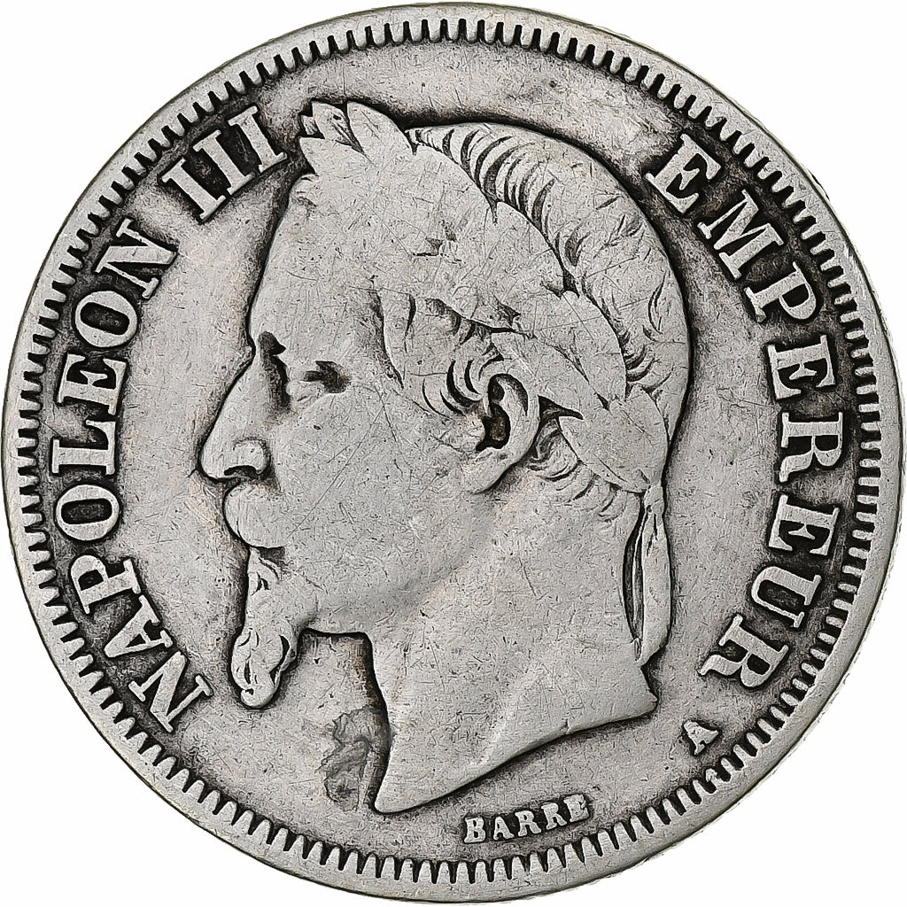 France, Napoleon III, 2 Francs, 1868, Paris, Silver, VF(30-35), Gadoury:527