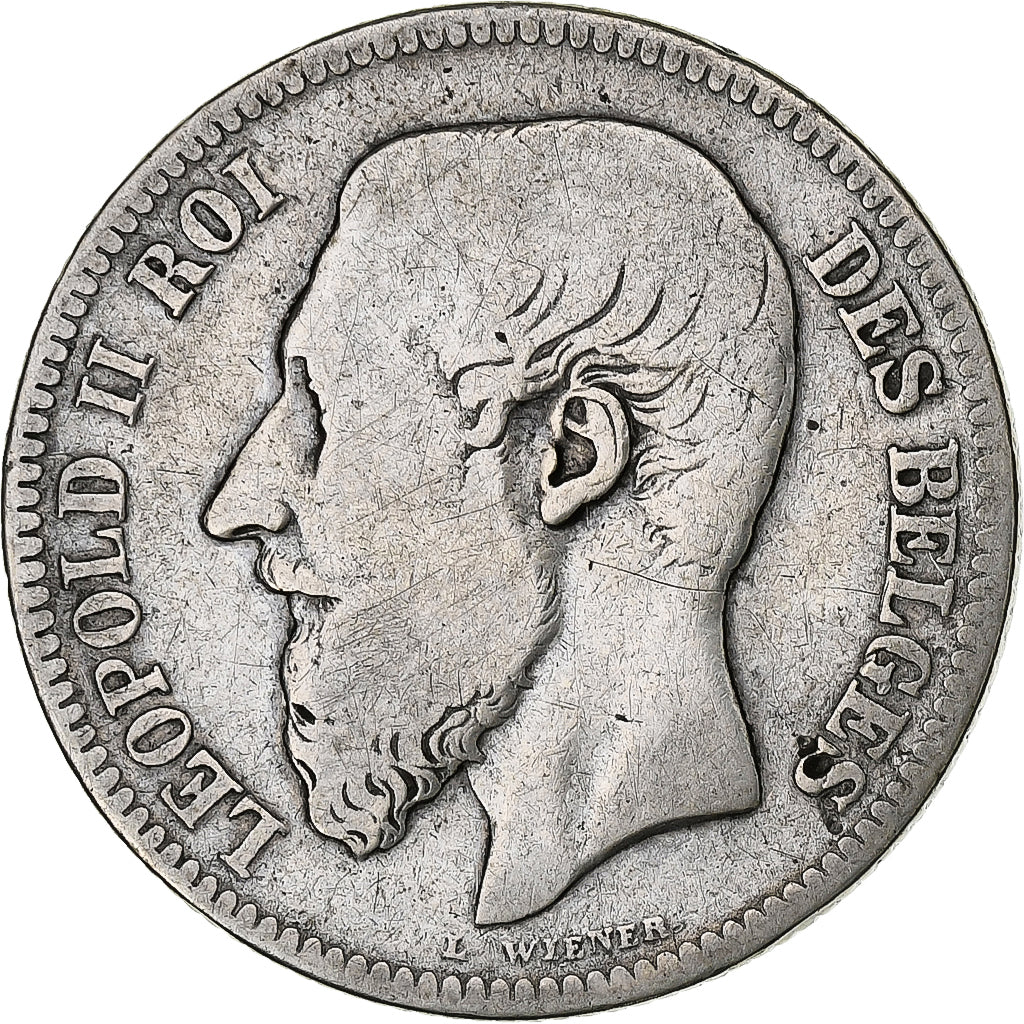 Belgium, Leopold II, 2 Francs, 2 Frank, 1867, Silver, VF(30-35), KM:30.1