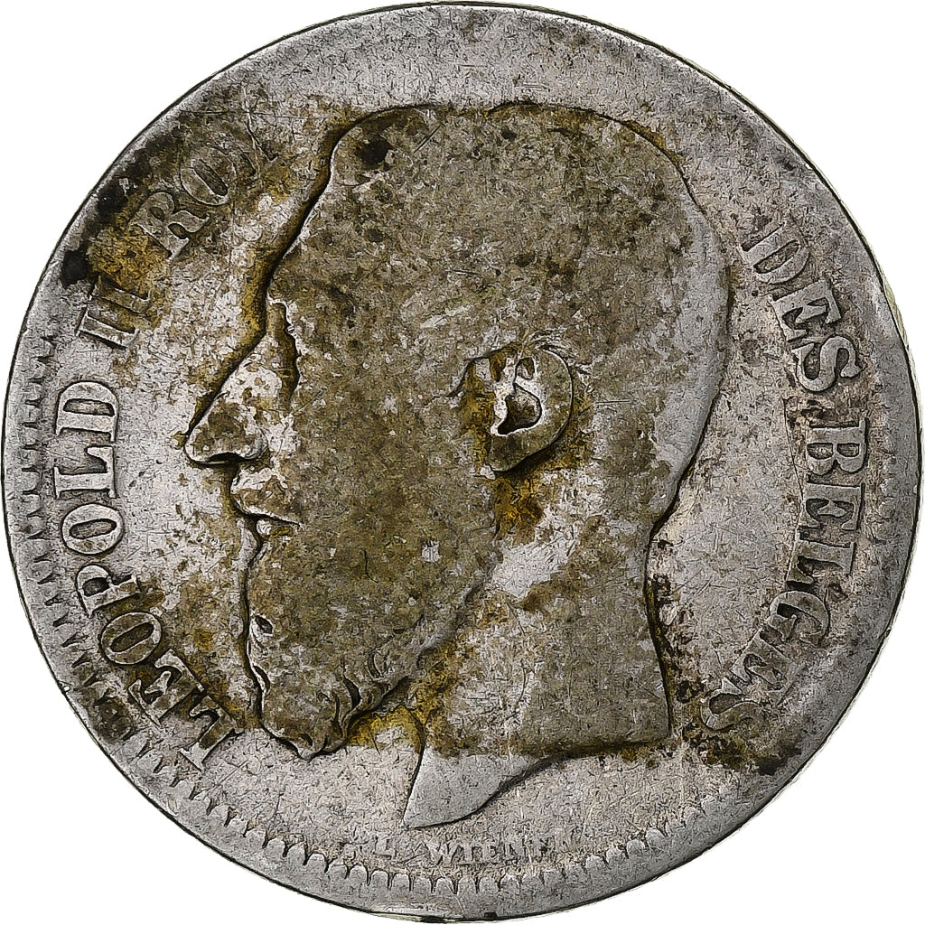 Belgio, Leopold II, 2 Francs, 2 Frank, 1867, Argento, B+, KM:30.1