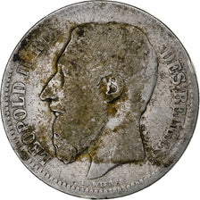 Belgio, Leopold II, 2 Francs, 2 Frank, 1867, Argento, B+, KM:30.1