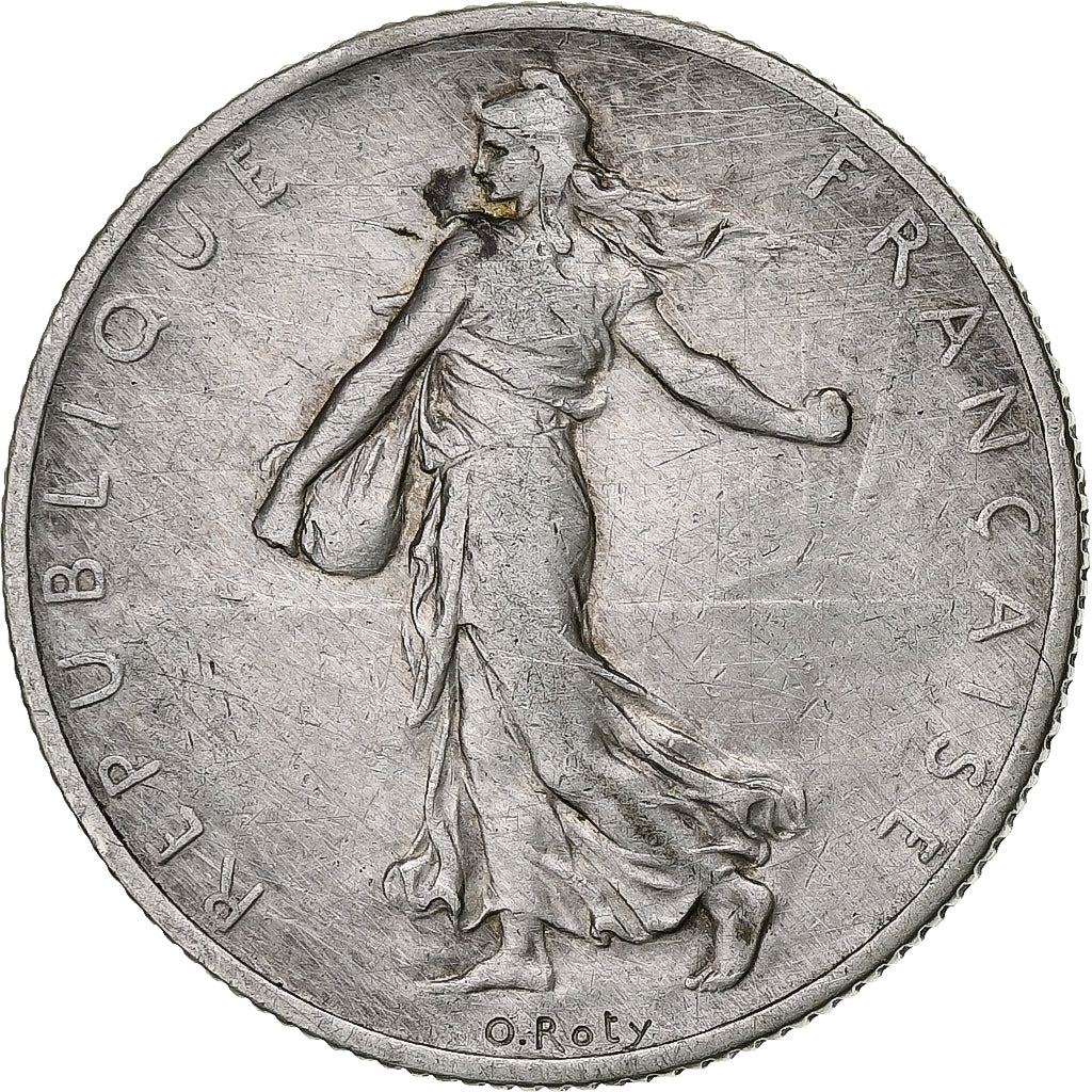 Francia, 2 Francs, Semeuse, 1908, Paris, Argento, MB+, Gadoury:532, KM:845.1