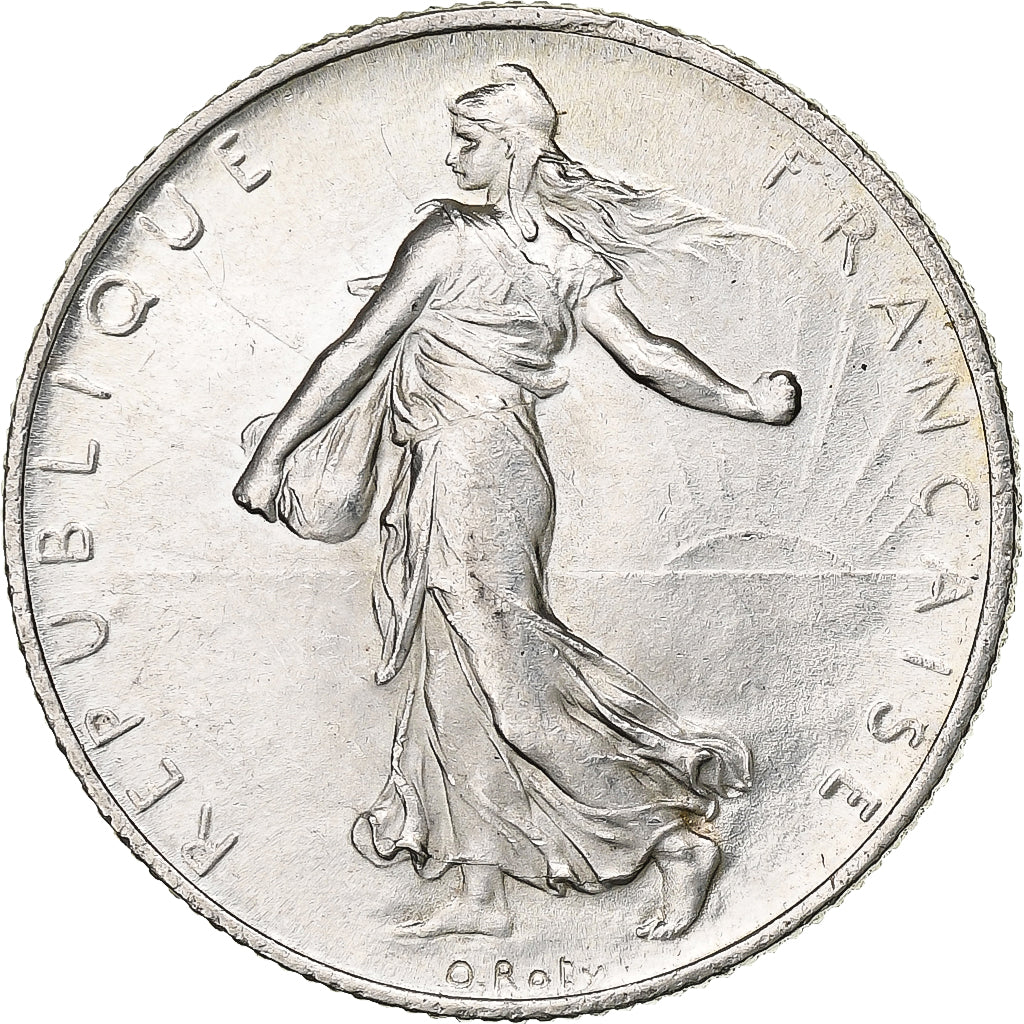 Francja, 2 Francs, Semeuse, 1916, Paris, Srebro, AU(55-58), Gadoury:532