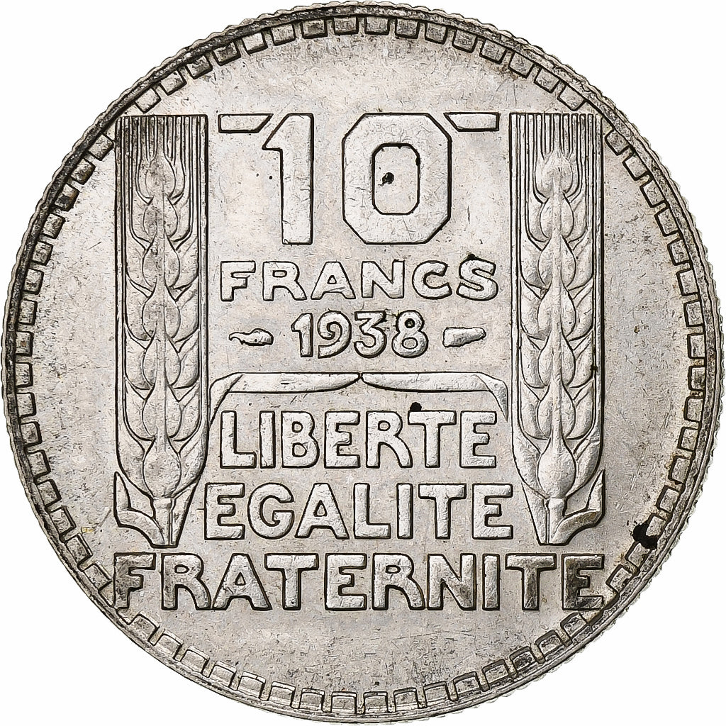 France, 10 Francs, Turin, 1938, Paris, Silver, AU(50-53), Gadoury:801, KM:878