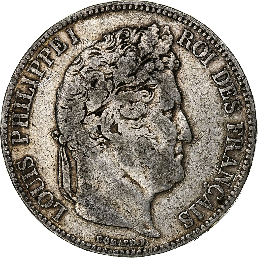 Francia, 5 Francs, Louis-Philippe, 1832, Bayonne, Plata, BC+, Gadoury:678