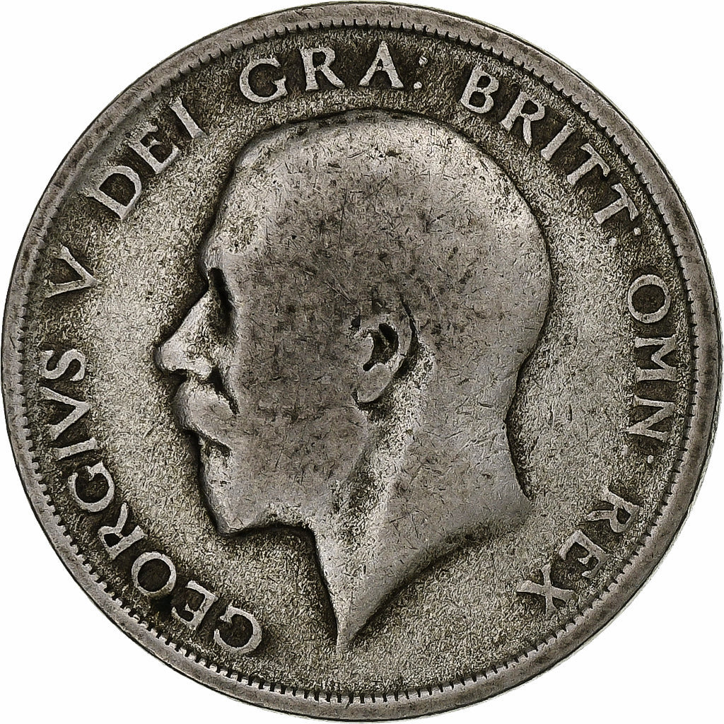 Great Britain, 1/2 Crown, 1920, Silver, VF(20-25), KM:818.1a