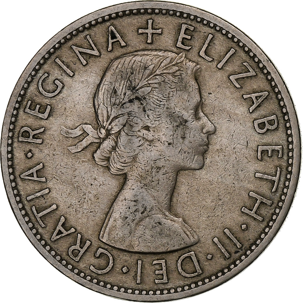 Great Britain, 1/2 Crown, 1955, Copper-nickel, VF(30-35), KM:907