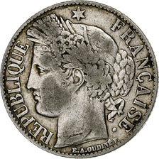 France, Franc, Cérès, 1887, Paris, Argent, TB+, Gadoury:465a, KM:822.1