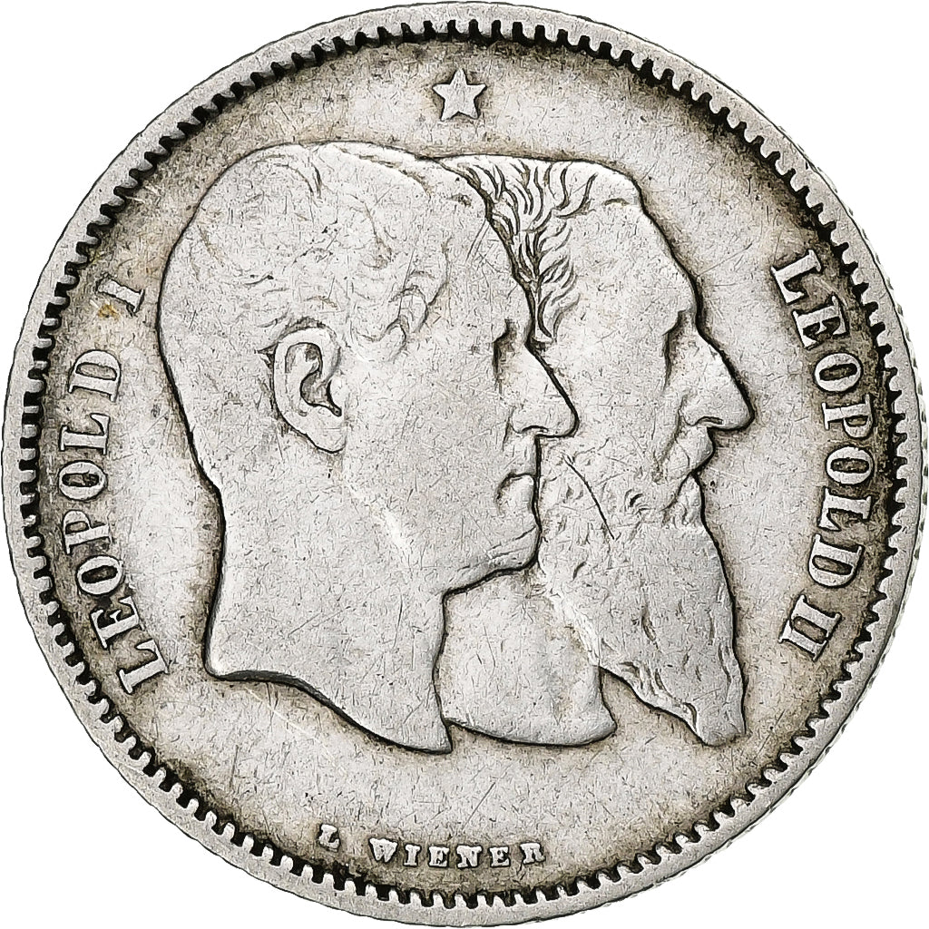 Belgium, Leopold II, Franc, 1880, Silver, VF(30-35), KM:38