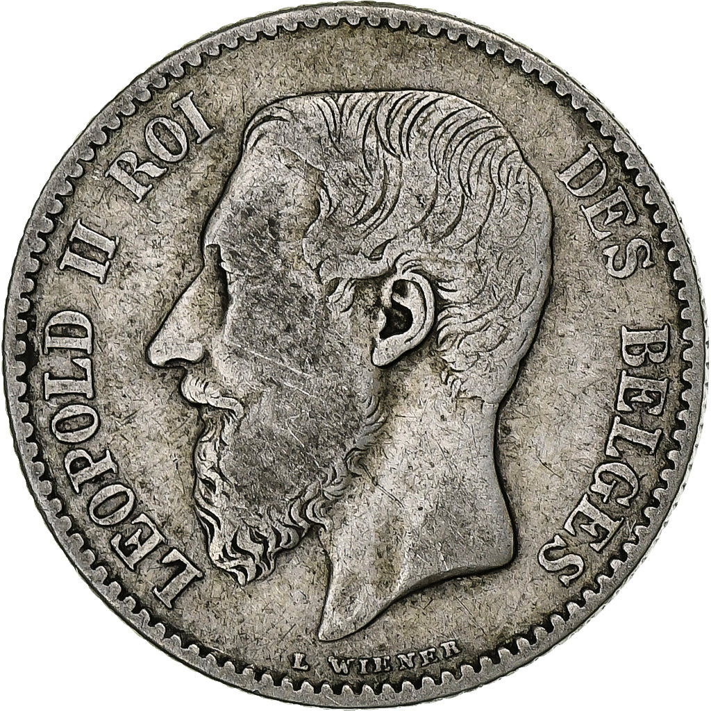 Belgium, Leopold II, Franc, 1886, Silver, VF(20-25), KM:28.1