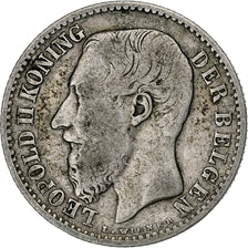 Belgia, Leopold II, Franc, 1886, Srebro, VF(20-25), KM:29.1