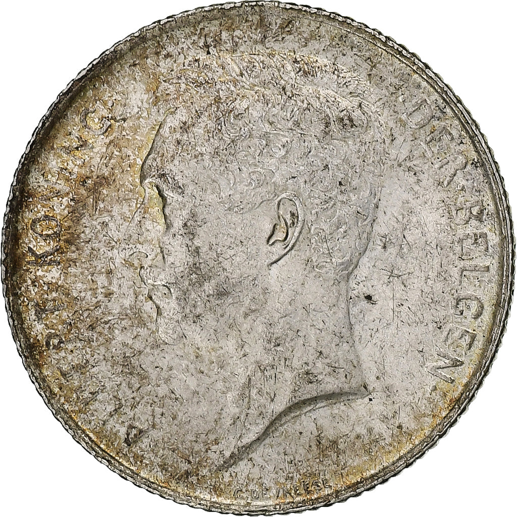 België, Albert I, Franc, 1913, Zilver, ZF, KM:72.1