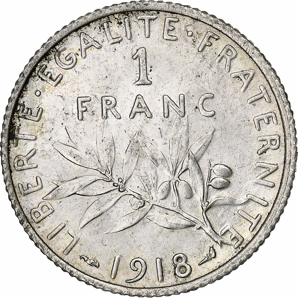 Francia, Franc, Semeuse, 1918, Paris, Argento, SPL-, Gadoury:467, KM:844.1