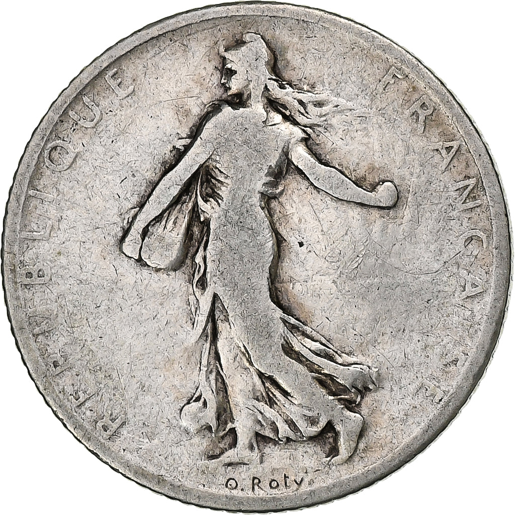 France, 1 Franc, Semeuse, 1902, Paris, Silver, F(12-15), Gadoury:467, KM:844.1