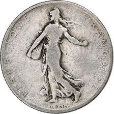 France, 1 Franc, Semeuse, 1902, Paris, Silver, F(12-15), Gadoury:467, KM:844.1