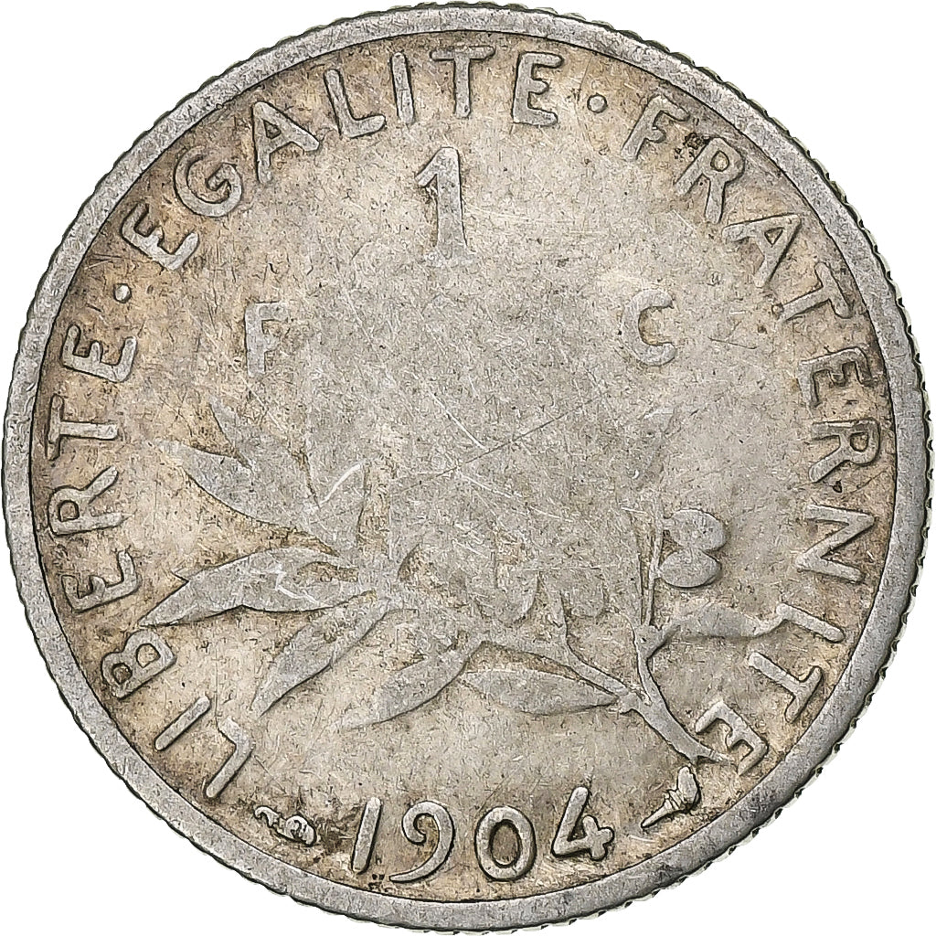 Francia, 1 Franc, Semeuse, 1904, Paris, Plata, BC, Gadoury:467, KM:844.1