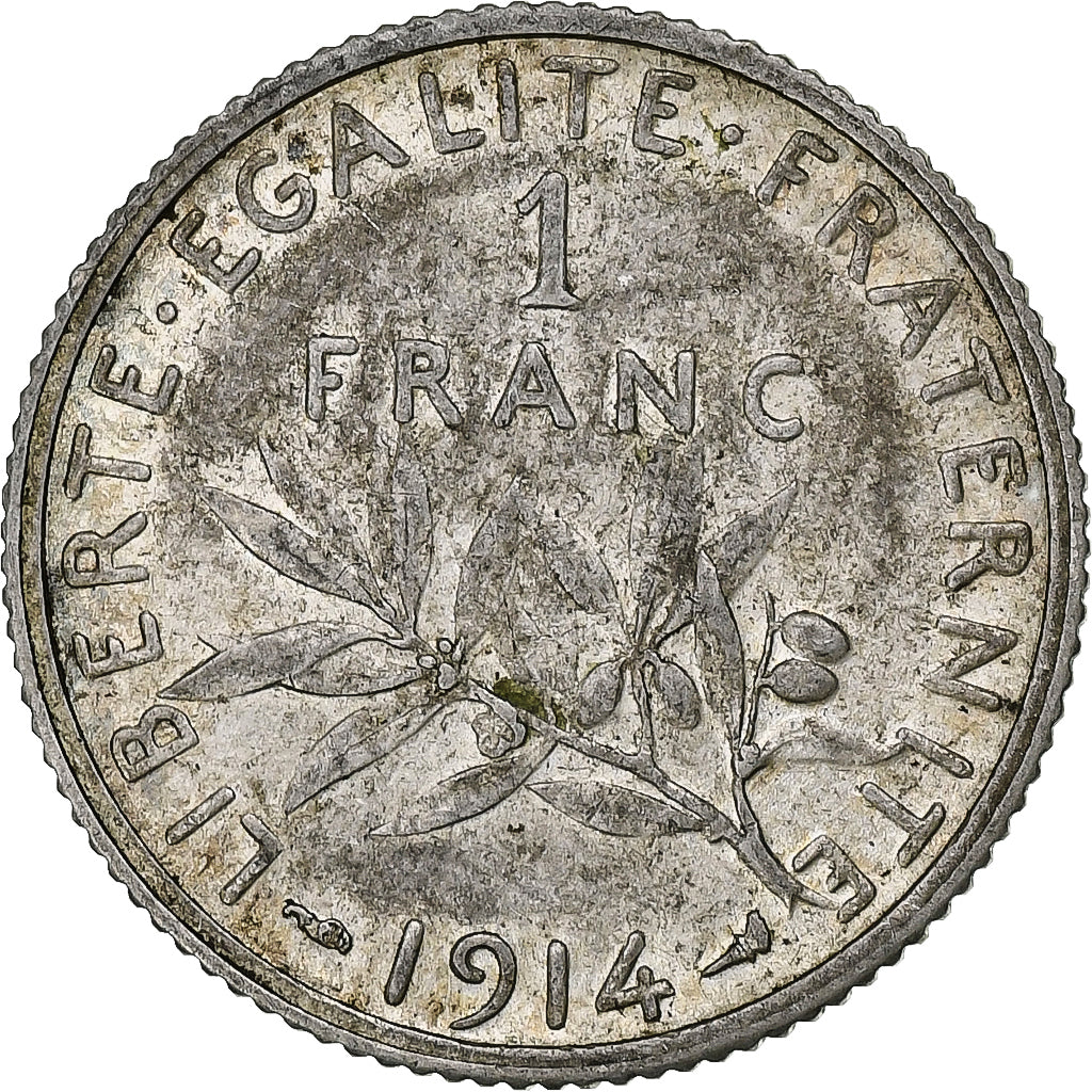 Francia, Franc, Semeuse, 1914, Paris, Plata, MBC, Gadoury:467, KM:844.1