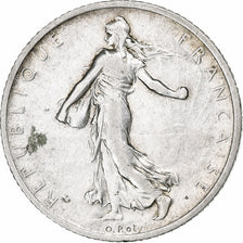 France, Franc, Semeuse, 1908, Paris, Silver, VF(30-35), Gadoury:467, KM:844.1