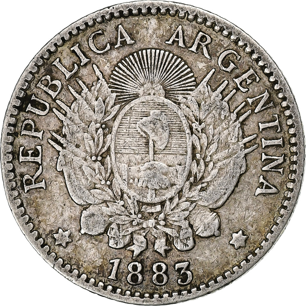 Argentina, 10 Centavos, 1883, Silver, EF(40-45), KM:26