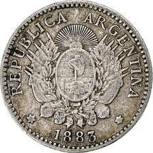 Argentina, 10 Centavos, 1883, Silver, EF(40-45), KM:26