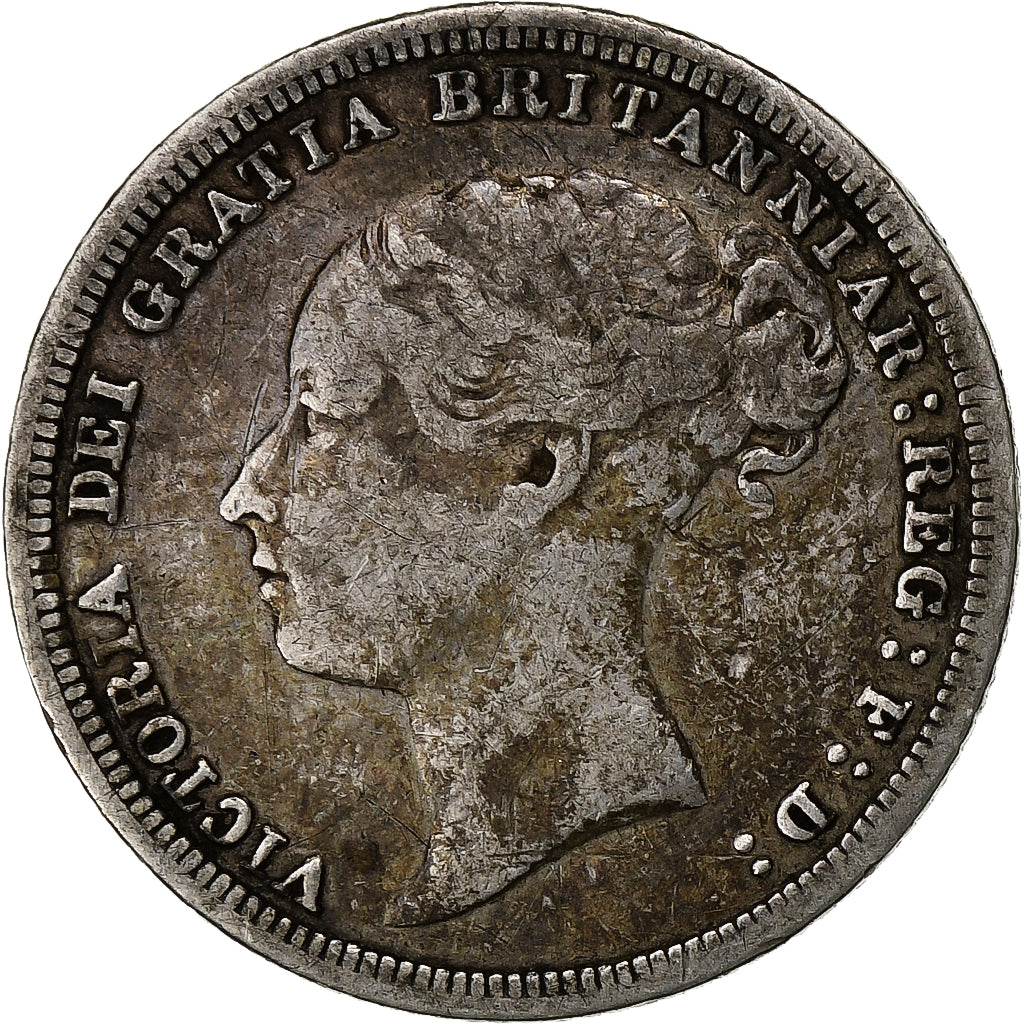 Groot Bretagne, Victoria, 6 Pence, 1881, Zilver, FR, KM:757