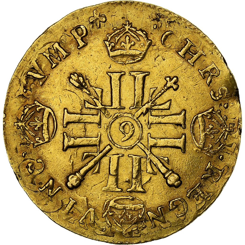 France, Louis XIV, 1/2 Louis d'or, 1702, Rennes, Or, TTB, Gadoury:240a