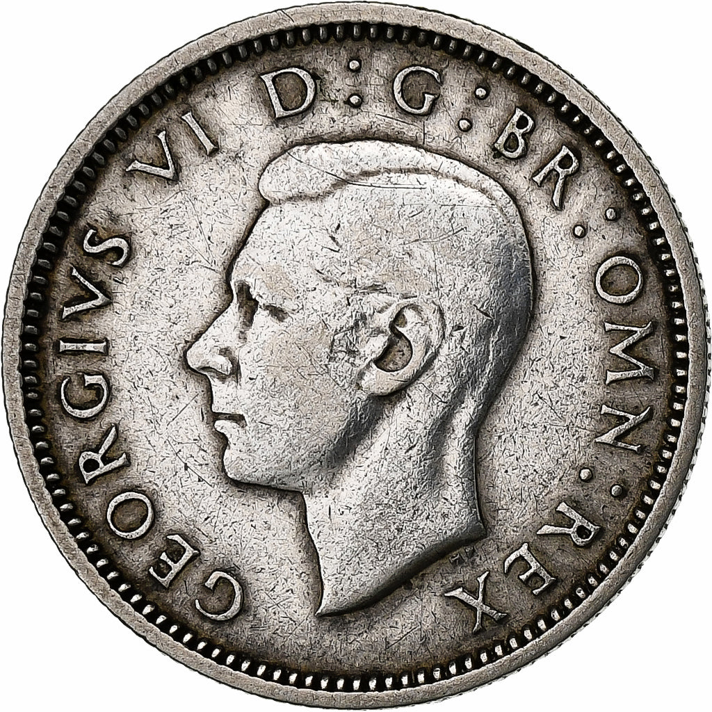 Wielka Brytania, George VI, 6 Pence, 1937, Srebro, EF(40-45), KM:852