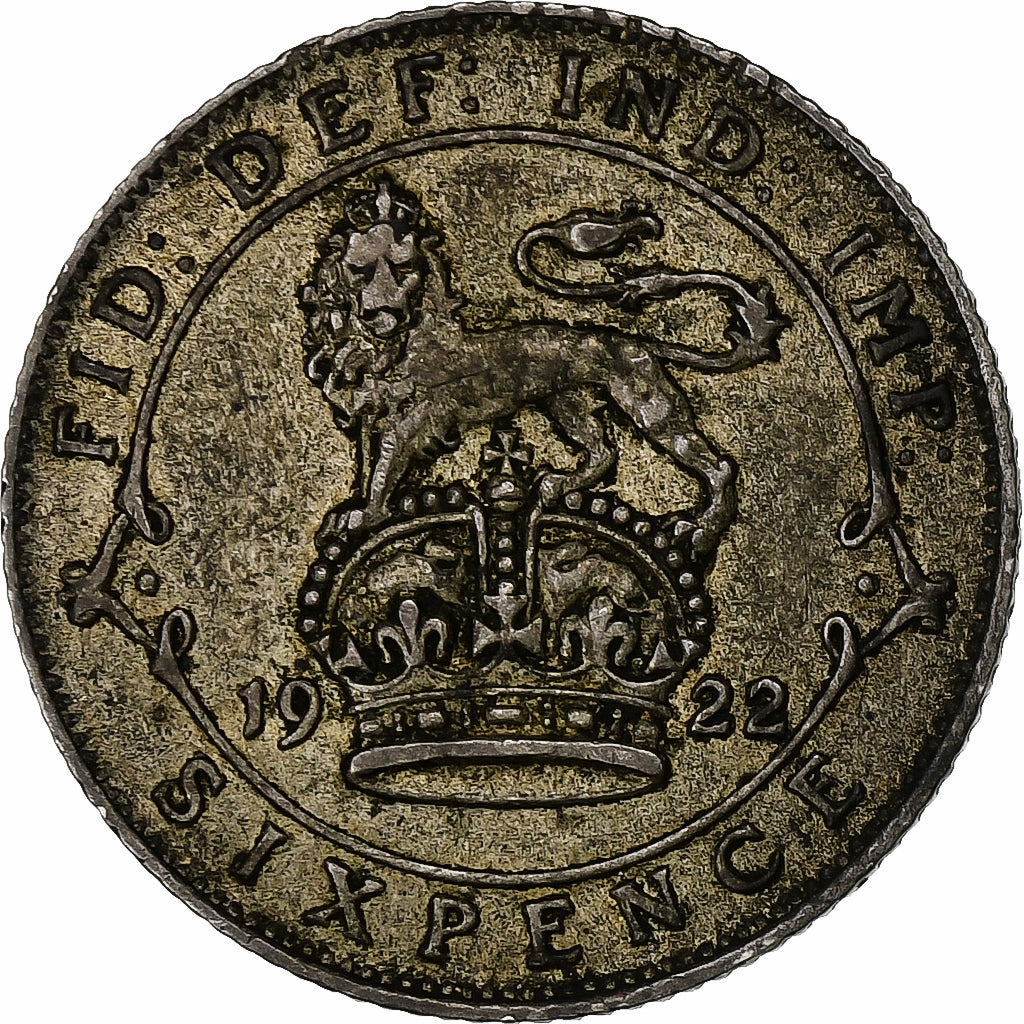 Great Britain, George V, 6 Pence, 1922, Silver, EF(40-45), KM:815a.1
