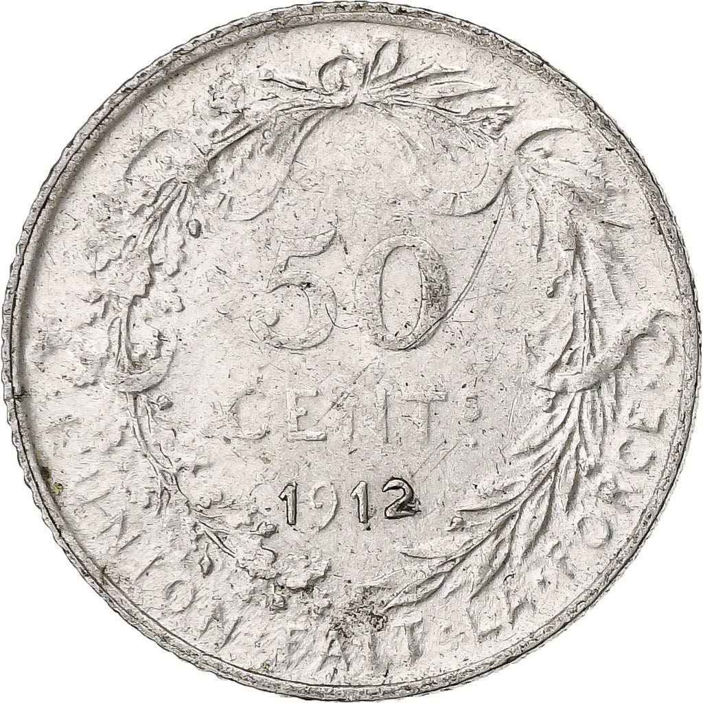Bélgica, Albert I, 50 Centimes, 1912, Prata, EF(40-45), KM:70