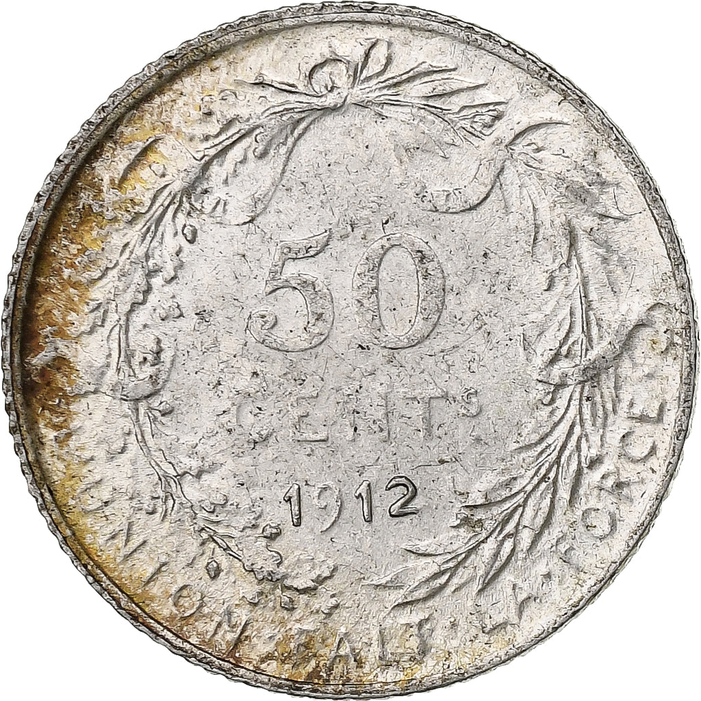 Belgien, Albert I, 50 Centimes, 1912, Silber, SS+, KM:70