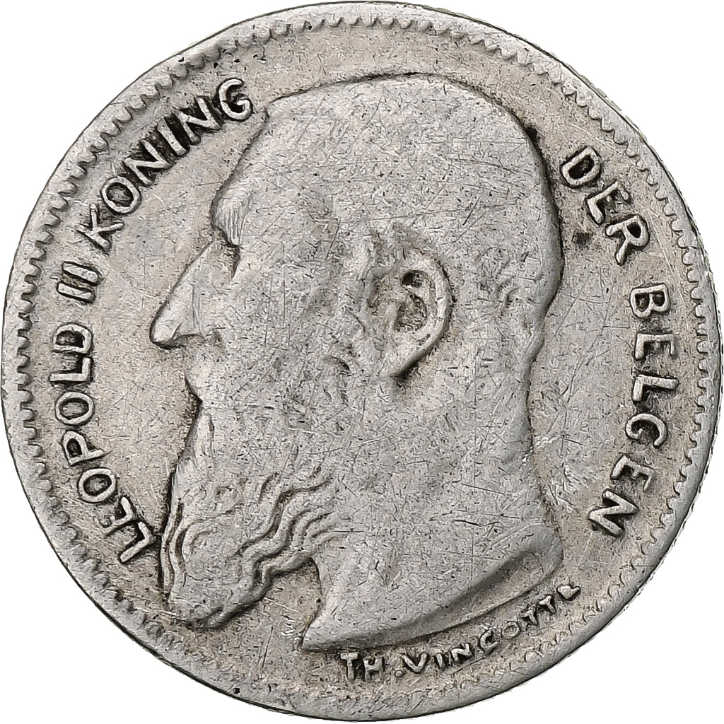 Bélgica, Leopold II, 50 Centimes, 1909, Plata, BC+, KM:61.1