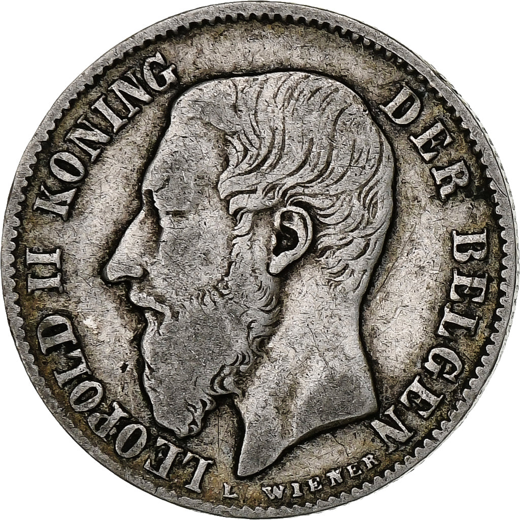 Bélgica, Leopold II, 50 Centimes, 1886, Prata, VF(30-35), KM:27