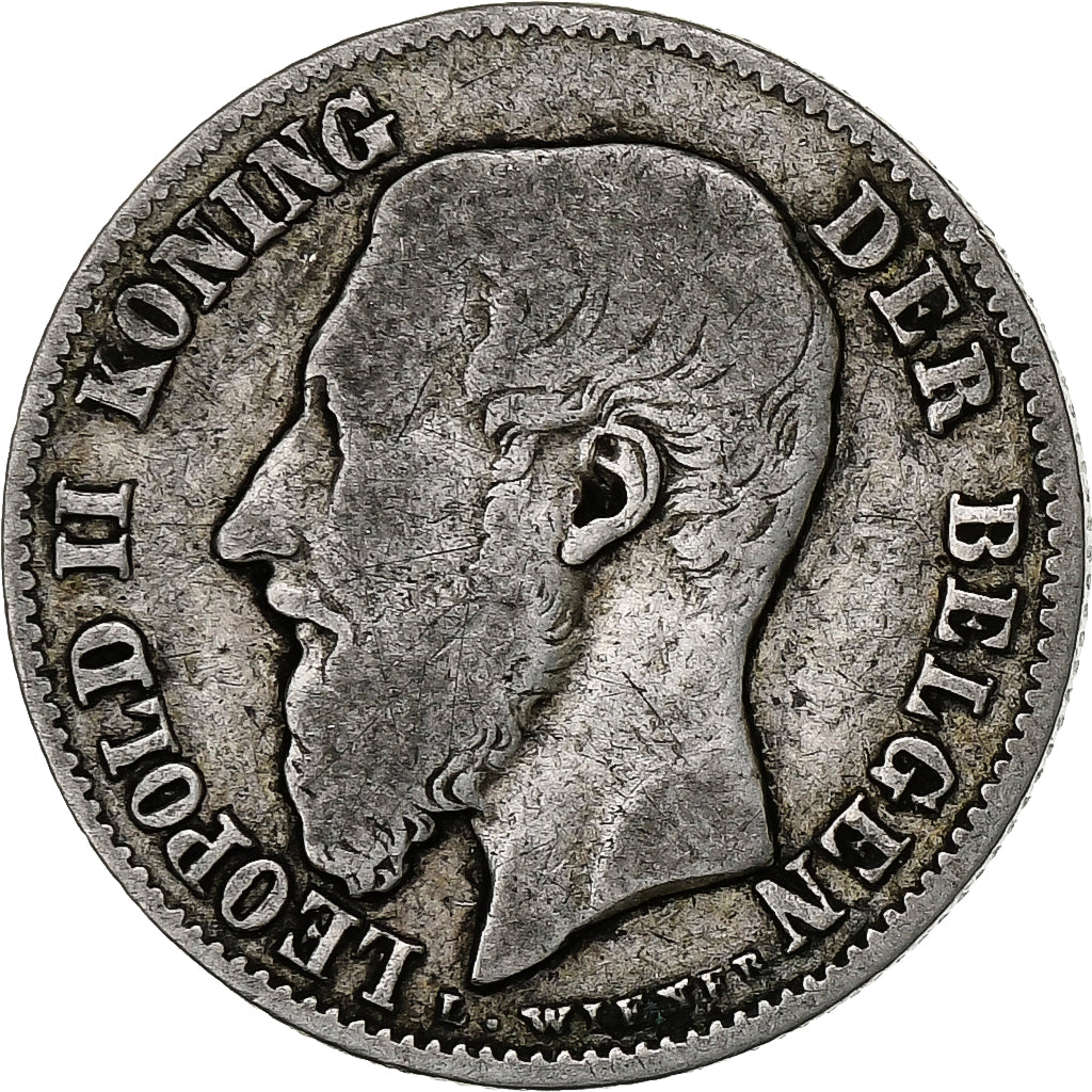 Belgio, Leopold II, 50 Centimes, 1899, Argento, MB, KM:27