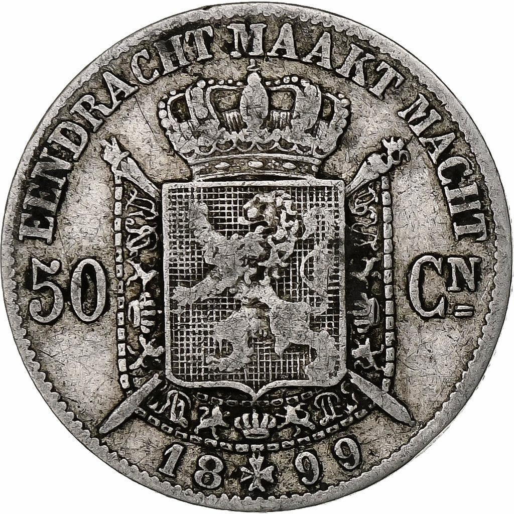 Belgium, Leopold II, 50 Centimes, 1899, Silver, VF(20-25), KM:27