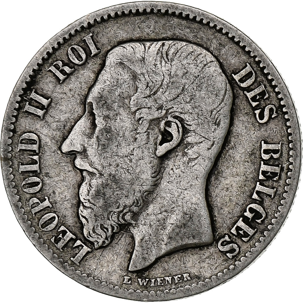 Bélgica, Leopold II, 50 Centimes, 1898, Prata, VF(20-25), KM:26