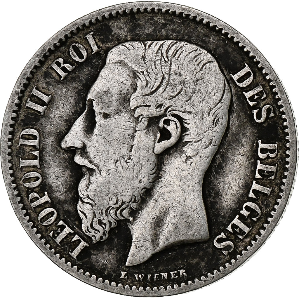 Bélgica, Leopold II, 50 Centimes, 1898, Prata, VF(20-25), KM:26