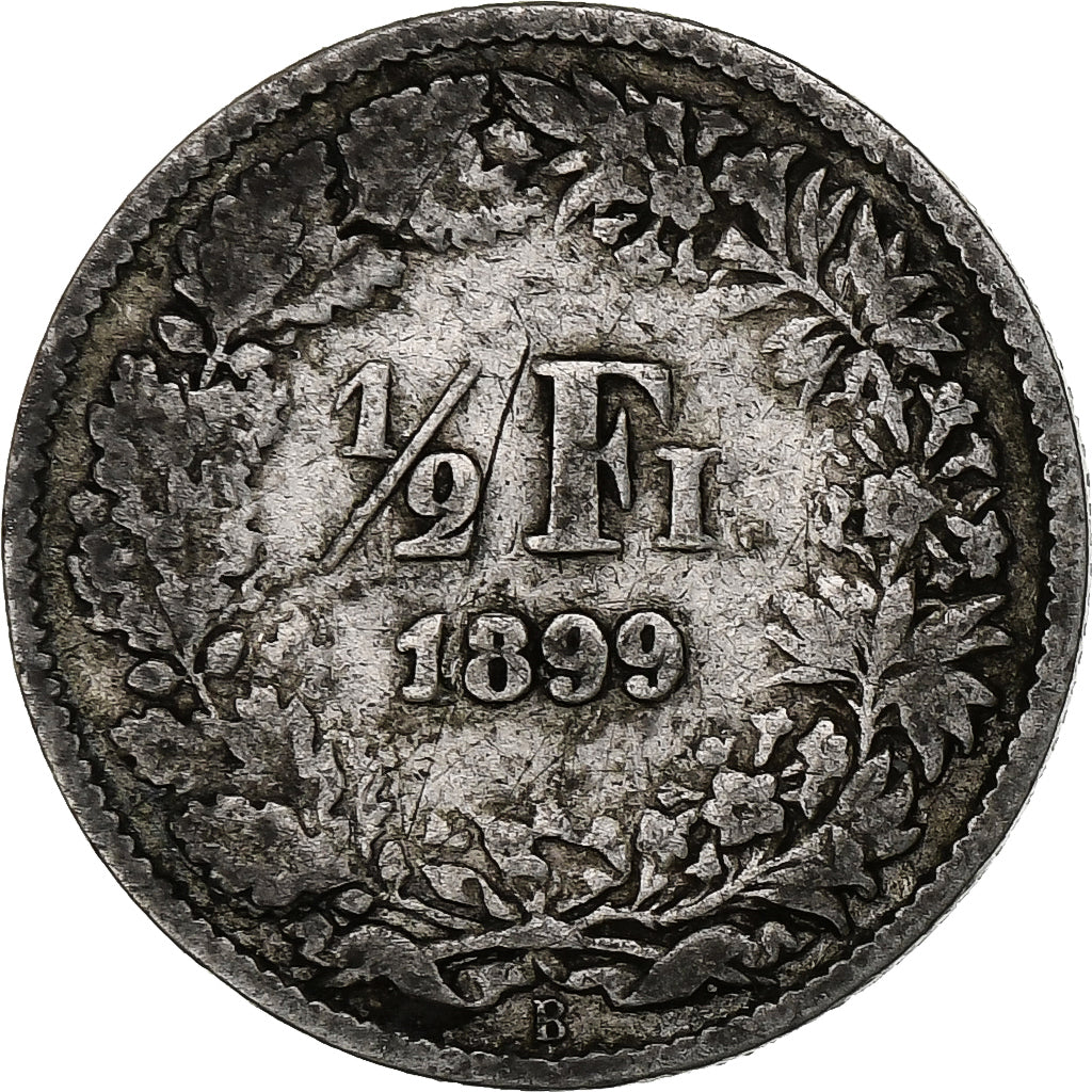Switzerland, 1/2 Franc, 1899, Bern, Silver, VF(20-25), KM:23