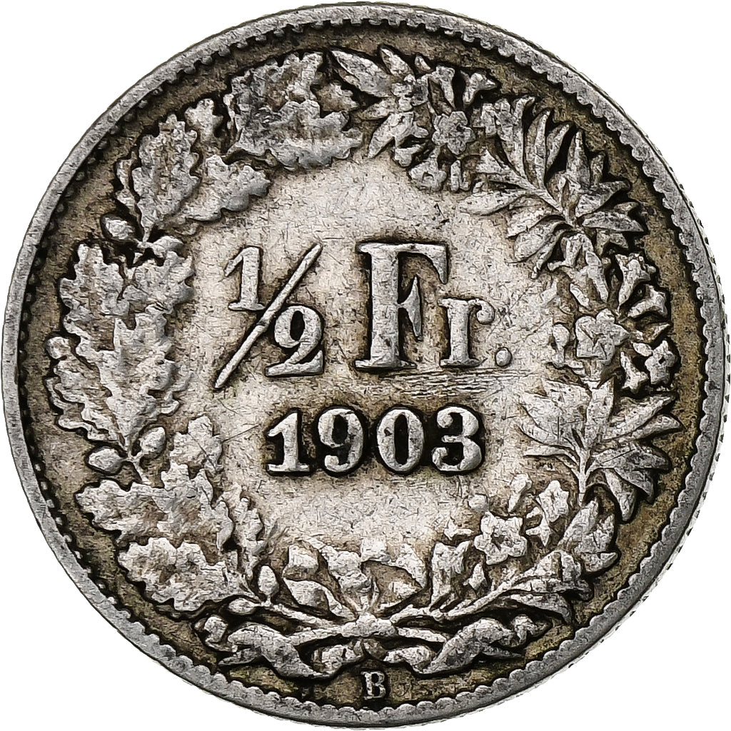 Switzerland, 1/2 Franc, 1903, Bern, Silver, VF(30-35), KM:23