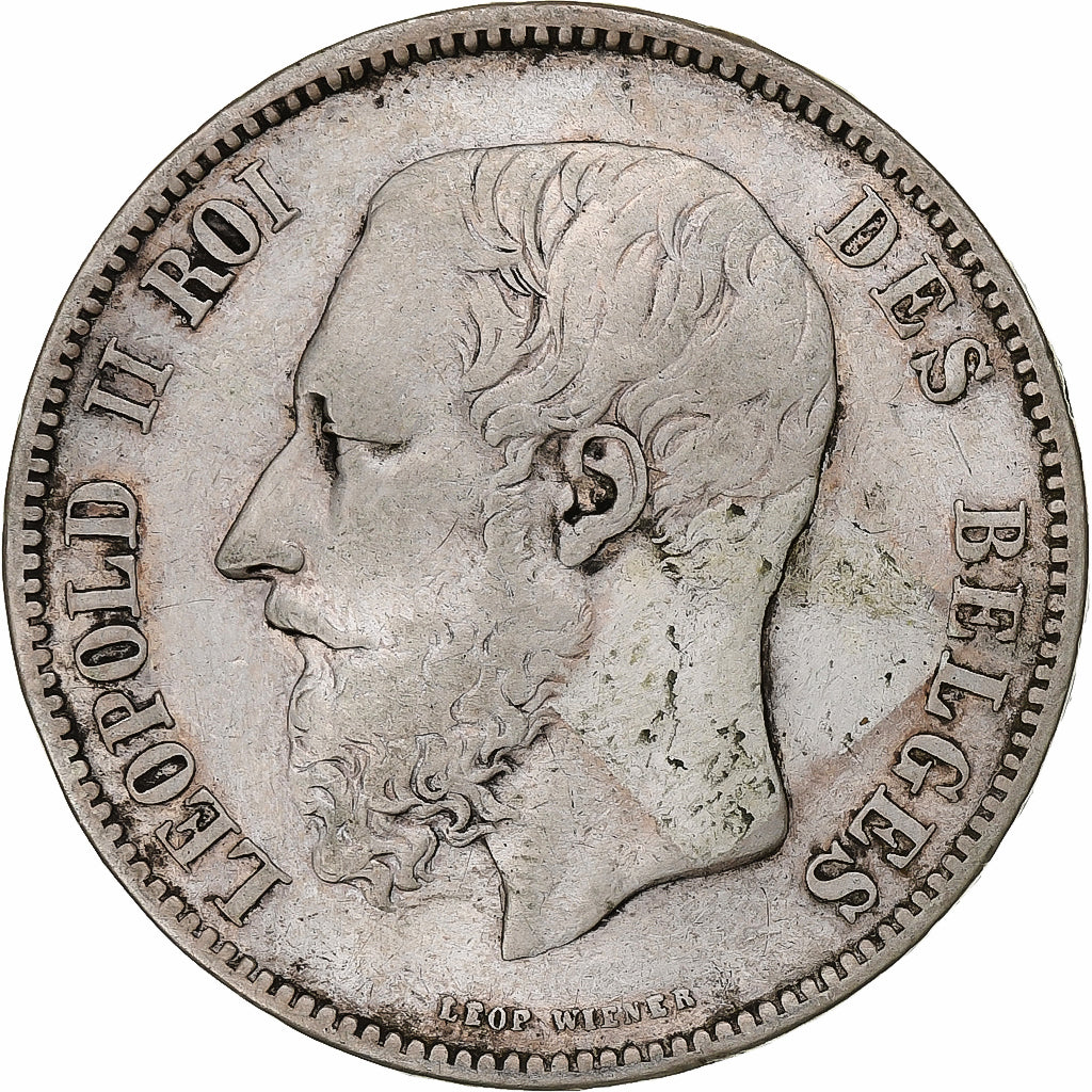Belgium, Leopold II, 5 Francs, 5 Frank, 1868, Silver, VF(30-35), KM:24
