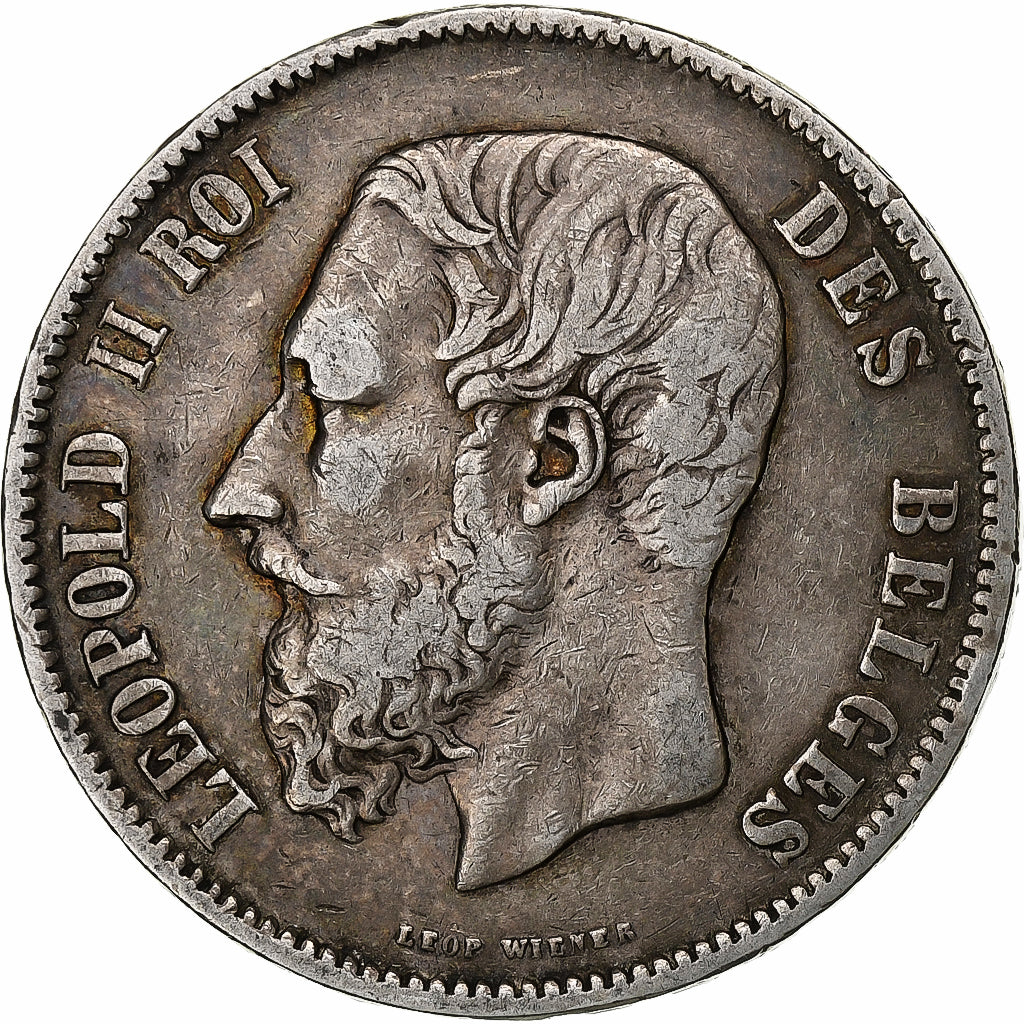 Belgium, Leopold II, 5 Francs, 5 Frank, 1869, Silver, EF(40-45), KM:24