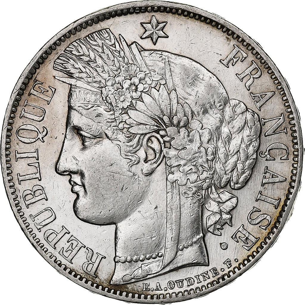 Francia, 5 Francs, Cérès, 1870, Paris, Plata, MBC+, Gadoury:742, KM:818.1