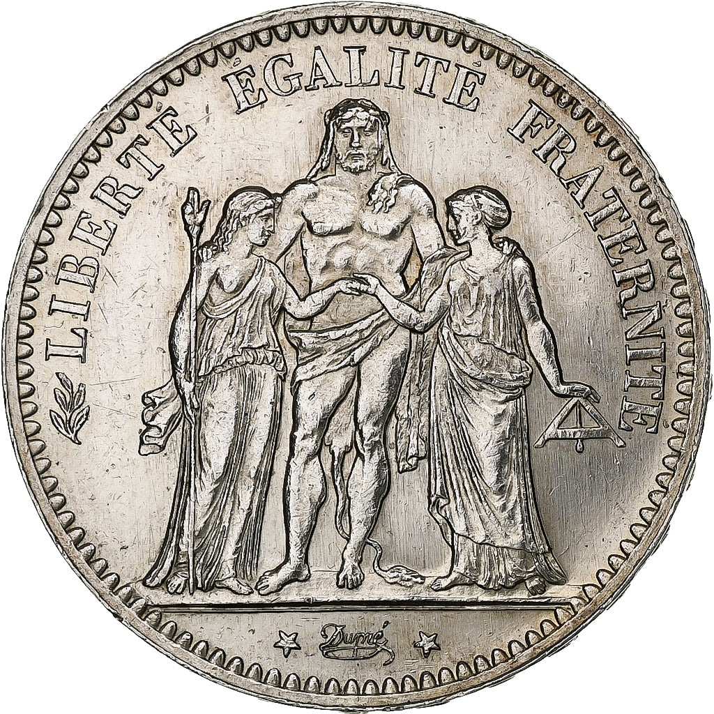 France, 5 Francs, Hercule, 1877, Paris, Silver, MS(60-62), Gadoury:745a