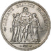 France, 5 Francs, Hercule, 1877, Paris, Silver, MS(60-62), Gadoury:745a