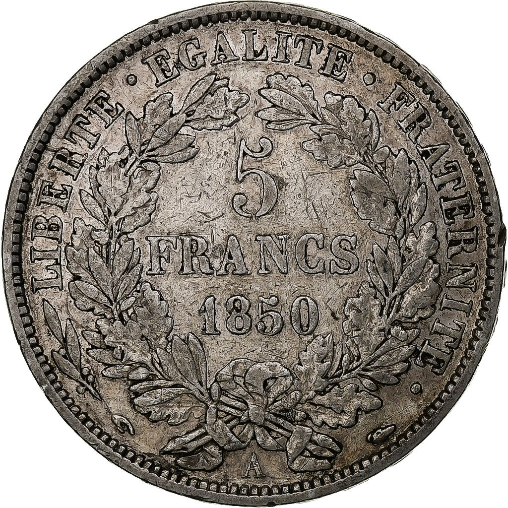 Francia, 5 Francs, Cérès, 1850, Paris, Plata, MBC+, Gadoury:719, KM:761.1