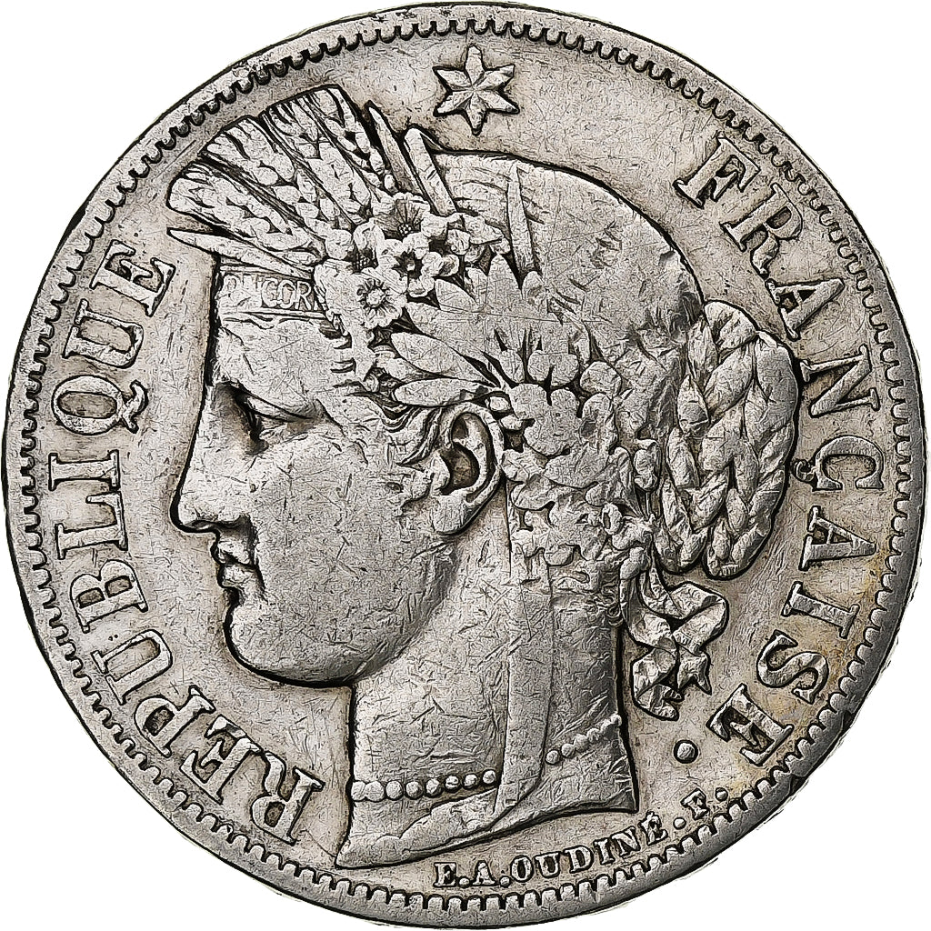 Francia, 5 Francs, Cérès, 1849, Paris, Argento, MB+, Gadoury:719, KM:761.1